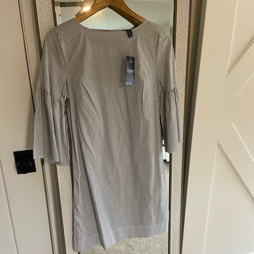 Women’s Chaps Seersucker Bell Sleeve Dress Small